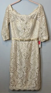 JJs House dress Size US 6 Champagne Off Shoulder Lace Bow Mother Bride Groom New - Picture 1 of 5