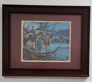 Mort Kunstler Civil War Print - Night Crossing Custom Gallery Framed - Picture 1 of 5