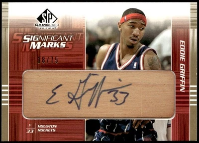 2003-04 SP Game Used #GR-SM Eddie Griffin SIGnificant Marks #/75 Auto E1 - Image 1 of 2