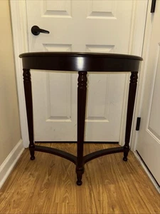 Vintage Bombay Company Mahogany Half Moon Demilune Entry Console Table - Picture 1 of 8