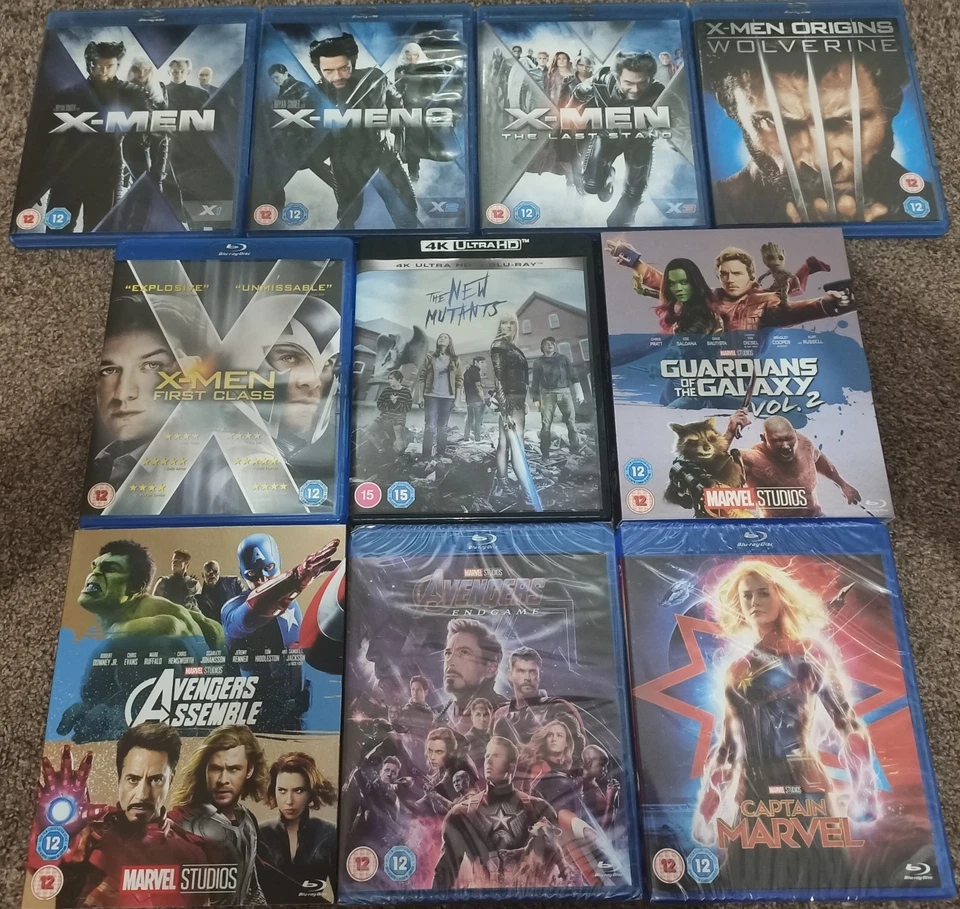 Blu Ray Bundle x 10 Superhero Films Marvel Some Sealed Avengers New Mutants 4K - Image 1 of 1
