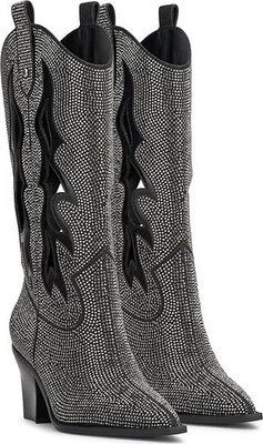 Bota Jessica Simpson para mujer Ginika2 media pantorrilla estrás talla 5 llamas - NUEVA Foto 1 de 4