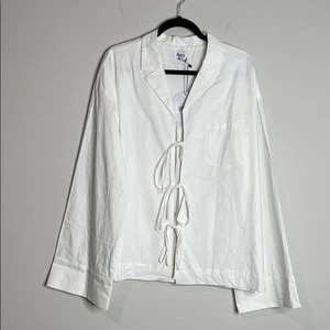 Prinzessin Polly Damen weiß Spiri Shirt Größe 12 neu mit Etikett Krawattenverschluss vorne - Bild 1 von 6