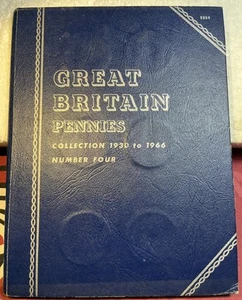 Great Britain 1930 - 1966, One 1 Penny 25 Coin Lot In Whitman Tri-folder XF - BU - Picture 1 of 17