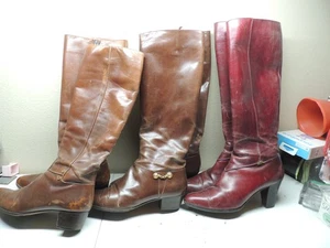 SET 3 Salvatore Ferragamo italienische Lederreitstiefel Vintage Reitsport Gr. 7,5 - Bild 1 von 24