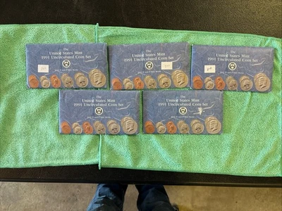 1991 Uncirculated Coin Set U.S Mint LOT OF 5 - Image 1 of 4