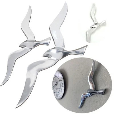 Design Wanddeko-Objekt Möwe 36-46cm Alu Maritim Wand-Hänger Deko-Figur Vogel - Bild 1 von 4
