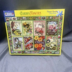 White Mountain Puzzle Garden Flowers Awesome Colorful Flower Pictures 1000 Pc - Picture 1 of 20