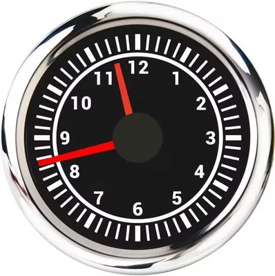 2" 52mm Clock Gauge 0-12Hours For Car Boat Truck 7 Colors Backlight Clock Meter - Image 1 of 4