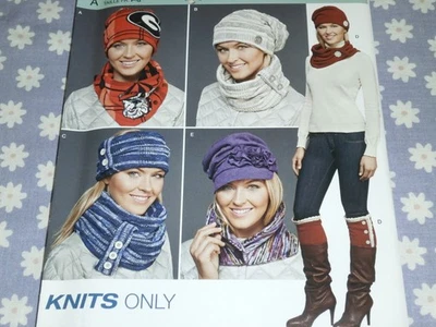SIMPLICITY J0207 MISSES KNIT COLD WEATHER ACCESSORIES-HATS  PATTERN- UNCUT - Image 1 of 3