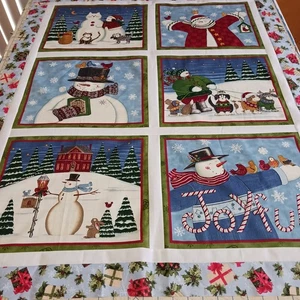 Snowman Christmas Panel Top Unfinished - Picture 1 of 5