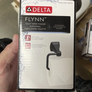 Delta Flynn Matte Black Wall Mount Toilet Paper Holder FLY50-MB-R - Picture 1 of 2