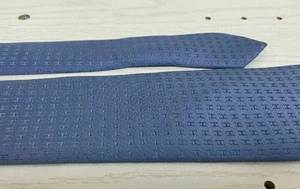 Hermes Seidenkrawatte blau H Muster lässig gebraucht mit Karton - Bild 1 von 4