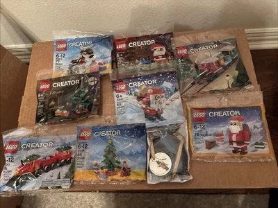 New Sealed Lot 9 Lego Creator Christmas polybags trains santas reindeer trees - Image 1 of 4
