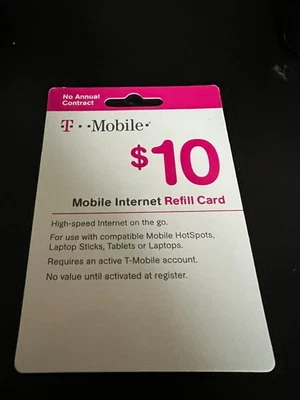 T-Mobile $10 High Speed Mobile Internet Refill PHYSICAL CARD - Image 1 of 2