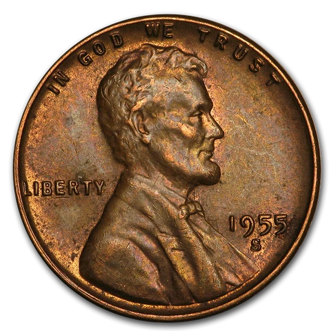 1955 S - Lincoln Wheat Penny - G/VG Cover