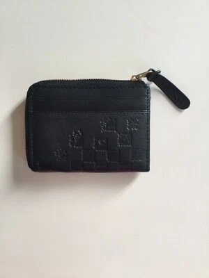 Бумажник на молнии Stussy держатель для карт черная кожа - Изображение 1 из 4