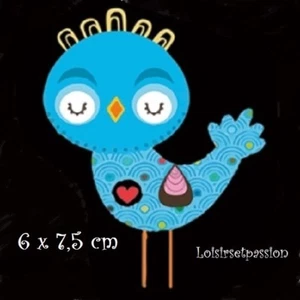 Patch Applique, Dessin Transfert, Les Fleurs et Oiseaux Naïfs, Bleu, T024 - Imagen 1 de 2