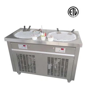 Kolice comercial ETL 22" diámetro doble sartenes redondas máquina de rollo de cerámica de hielo frito - Imagen 1 de 12