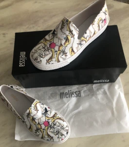 Scarpa sneaker Melissa Ground slip on bianca fantasia unicorno donna taglia 6, 7 - Foto 1 di 8