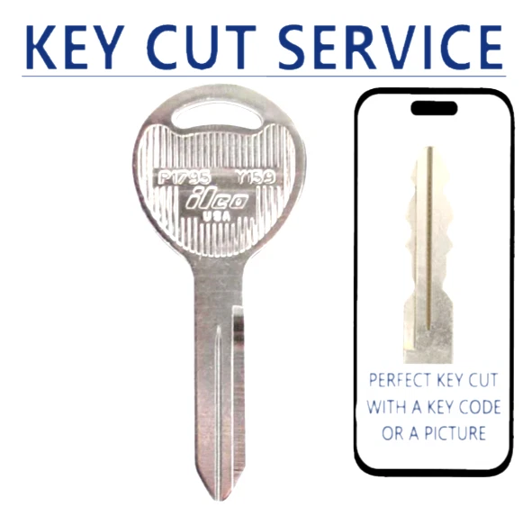 -Llave cortada por foto- Llave metálica Y159 para encendido Chrysler Dodge Jeep Foto 1 de 4