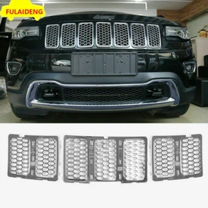 For Jeep Grand Cherokee 14-16 Chrome Front bumper Center Mesh Grille Cover Trim - Picture 1 of 5