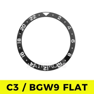 38mm SKX007 Mod Flat Ceramic Bezel Insert - Black Dual Time 24H With BGW9 Lume - Picture 1 of 5