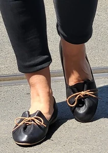 Zapatos Bueno WL1237 Black bailarina de cuero negro para mujer - Imagen 1 de 15