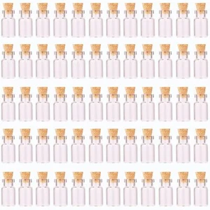 64 Pcs 1ml Tiny Vials Mini Glass Bottles with Cork Stoppers for DIY Crafts - Picture 1 of 7