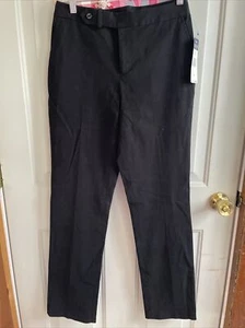 NWT ladies chinos Pants black Ralph Lauren Chaps 4 Cotton Stretch straight leg - Picture 1 of 7