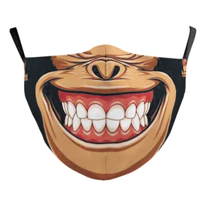 3D Printed Funny Face Mask Halloween Breathable Washable Protection Reusable - Picture 1 of 4