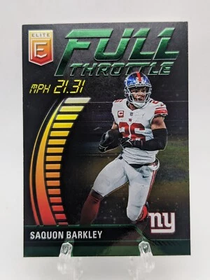 💥 Saquon Barkley 2023 Panini Donruss Elite - Full Throttle Green #FT-SB Giants - Image 1 of 2