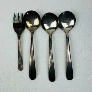 Vintage Silverplated Salad Fork and Spoons Made in Italy - Imagen 1 de 4