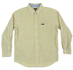 Camisa Chaps Para Hombre L Amarillo Cuadros Manga Larga Exterior Informal Vestido Corpcore - Imagen 1 de 9