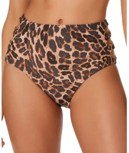 Bar III Women's Beach Cheetah Printed High Rise Bikini Bottoms Natural XL 4335 - Picture 1 of 2