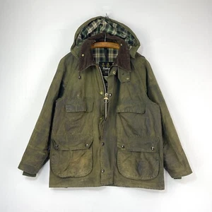 Barbour Bedale Wax Jacket Mens C40 Medium Green Outdoor Classic Vintage 4 Pocket - Picture 1 of 20