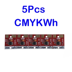 5 Colors / Set CMYKWh Permanent Chips for Mimaki LH100-0597 600ml UV Cartridge - Picture 1 of 5