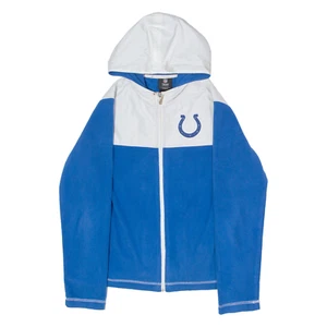 NFL Indianapolis Colts Womens Fleece Jacket Blue USA Hooded Colourblock S - Picture 1 of 6