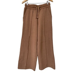 Royce Brand Wide Leg Drawstring Pull On Pants Womens M Brown Front Seam Relaxed - Picture 1 of 6