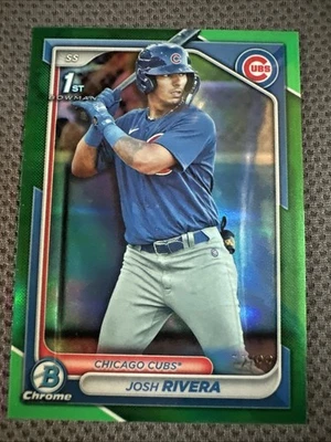 2024 Bowman Josh Rivera 1st Green Parallel Rookie /99 Chicago. SKW01-003 - Image 1 of 4