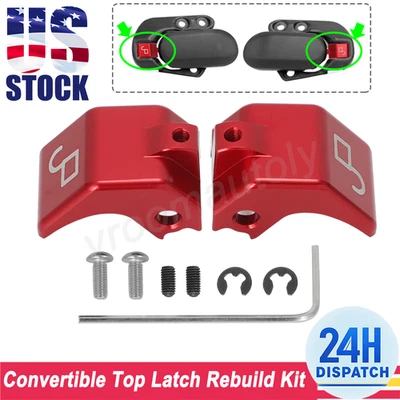 For 1990-05 Mazda Miata Convertible Soft Top Roof Latch Lock Set Aluminum Pair - Image 1 of 4