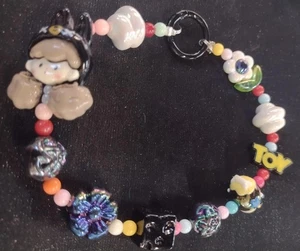 Charm & Bead Bracelet / Wristlet Lanyard Keychain / Backpack Hanger OOAK New - Picture 1 of 3
