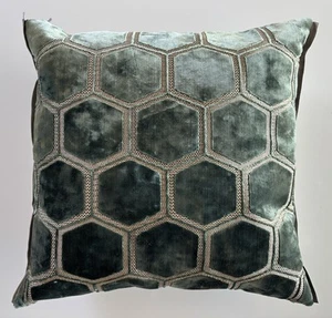 Designers Guild Fabric Manipur Duckegg Down Pillow 17” X 17” Jade Retail $129 - Picture 1 of 5