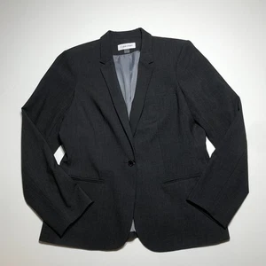 Calvin Klein Blazer Jacket Womens 12 Tailored Stretch Single Button Dress Suit - Picture 1 of 15