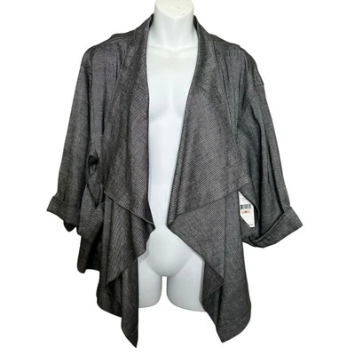 Chaqueta Blazer Karen Kane Coral Casino Lino Cortina Blanco y Negro W’s 2X Nuevo con Etiquetas Foto 1 de 4