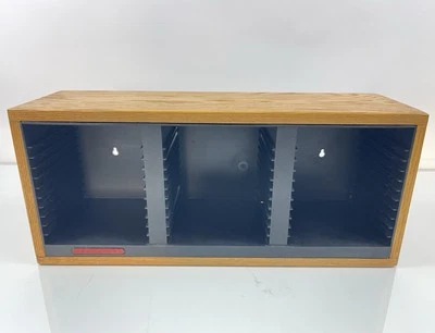 Laserline 36 CD Compact Disc Desk Top Wall Mount Storage Holder Case Black Wood - Image 1 of 4