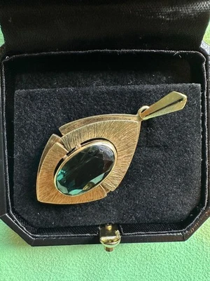Anhänger Gold 585 mit großem Smaragd, gebraucht - Bild 1 von 4