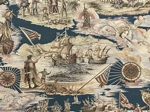 4 Yards Cotton Fabric “Discovery 1492” Commemorative Design Jinny Beyer for RJR - Picture 1 of 14