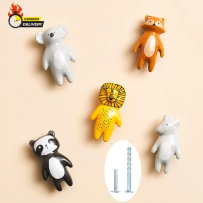 YOUYO 5 件装可爱动物旋钮儿童手柄陶瓷旋钮儿童房间门护理 — 第 1/4 张图片