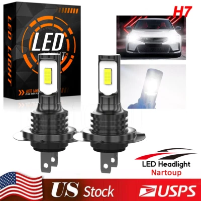 H7 LED Headlight Bulbs Kit For Kawasaki Ninja 650R 2006 2007 2008 2009 2010 2011 Foto 1 de 4